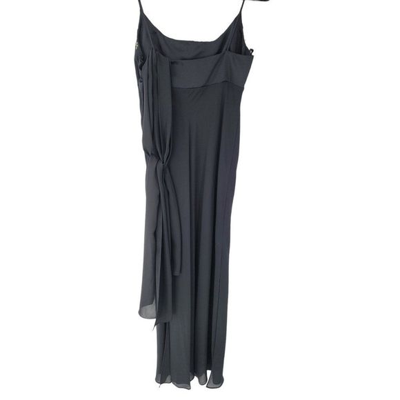 Black Floral Dress Vintage 1995 Scarf Sheer Black Market Unite Tag - Picture 3 of 6